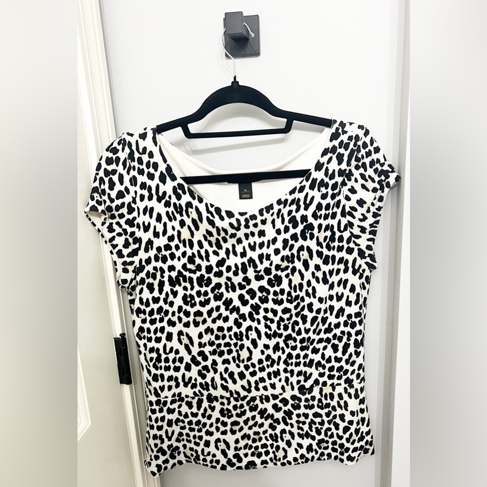 White House Black Market Leopard Blouse